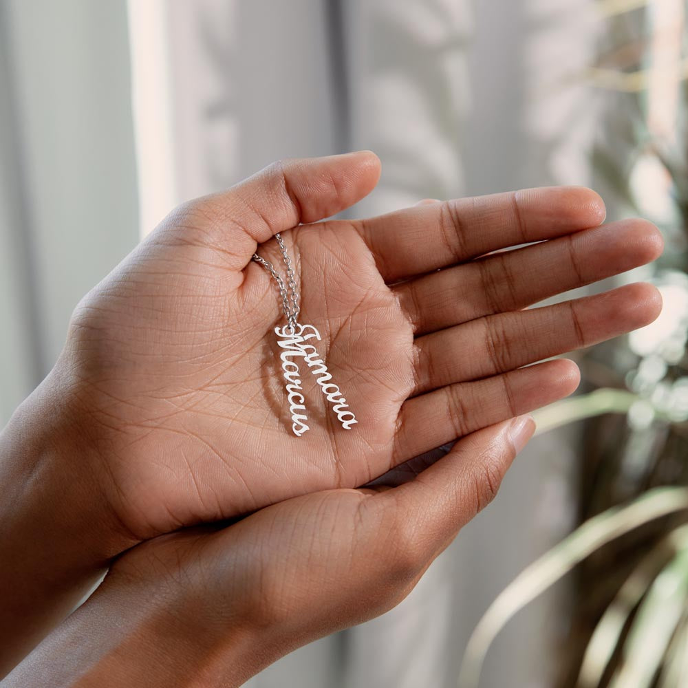 Multi Vertical Name Necklace (w/MC)