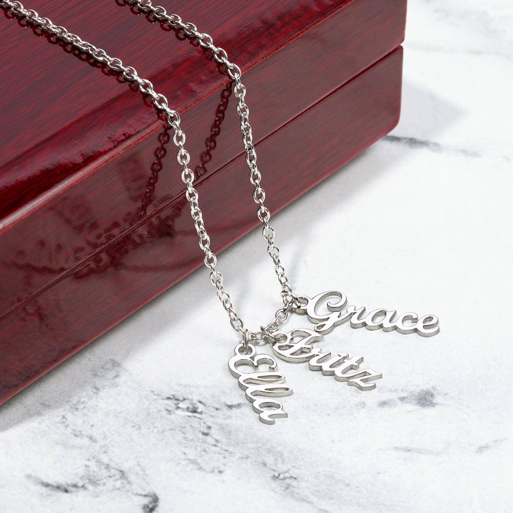 Multi Vertical Name Necklace (w/MC)