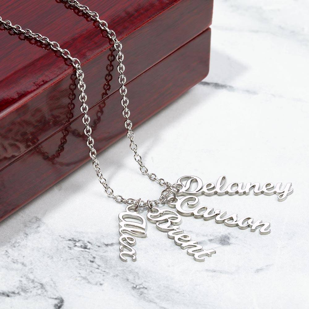 Multi Vertical Name Necklace (w/MC)