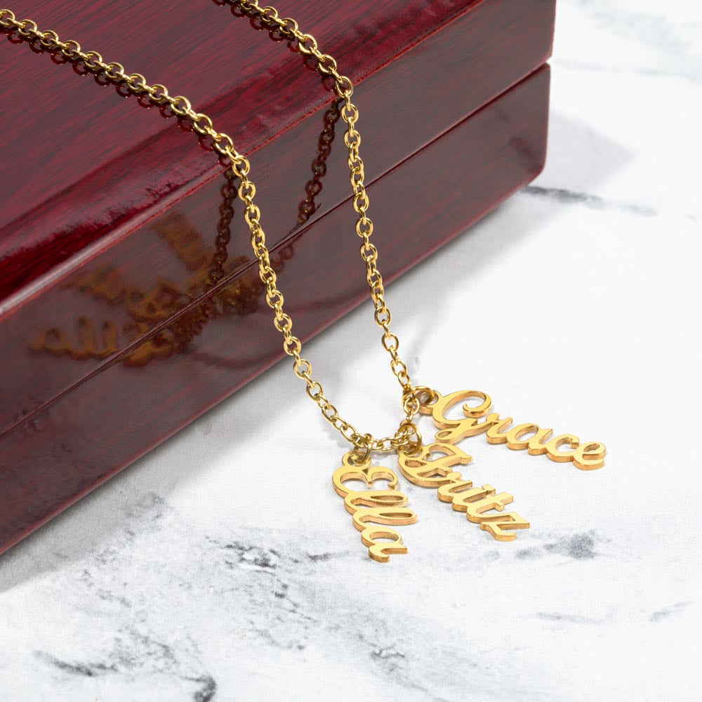 Multi Vertical Name Necklace (w/MC)